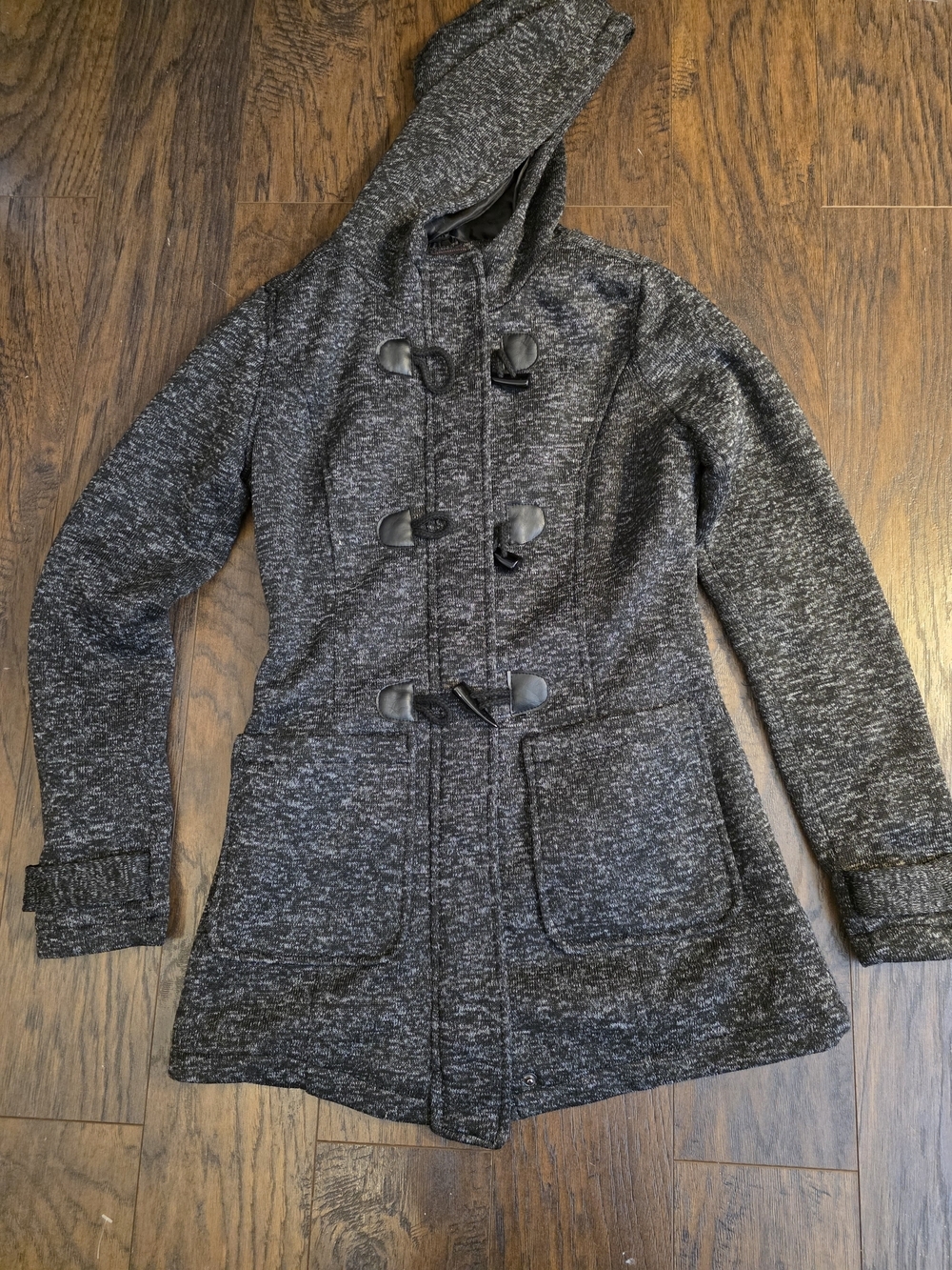 Yoki Women's Hooded Toggle Coat - Charcoal
